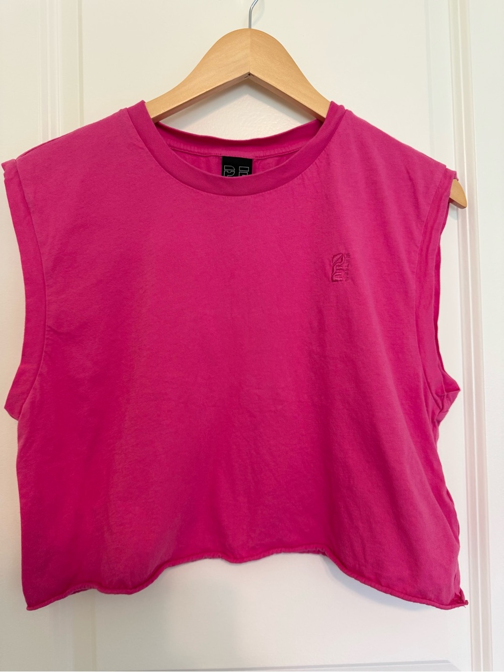 P.E Nation Bright Pink Cropped Muscle Tank